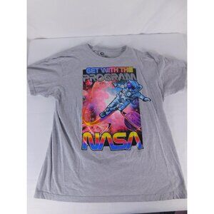 NASA Shirt Mens XL Gray Get With The Program Astronaut Space Tee Akademiks